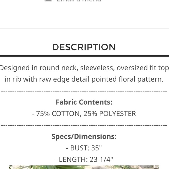 POL. 💚💚 Floral Patterned Teal Top - Picture 4 of 4